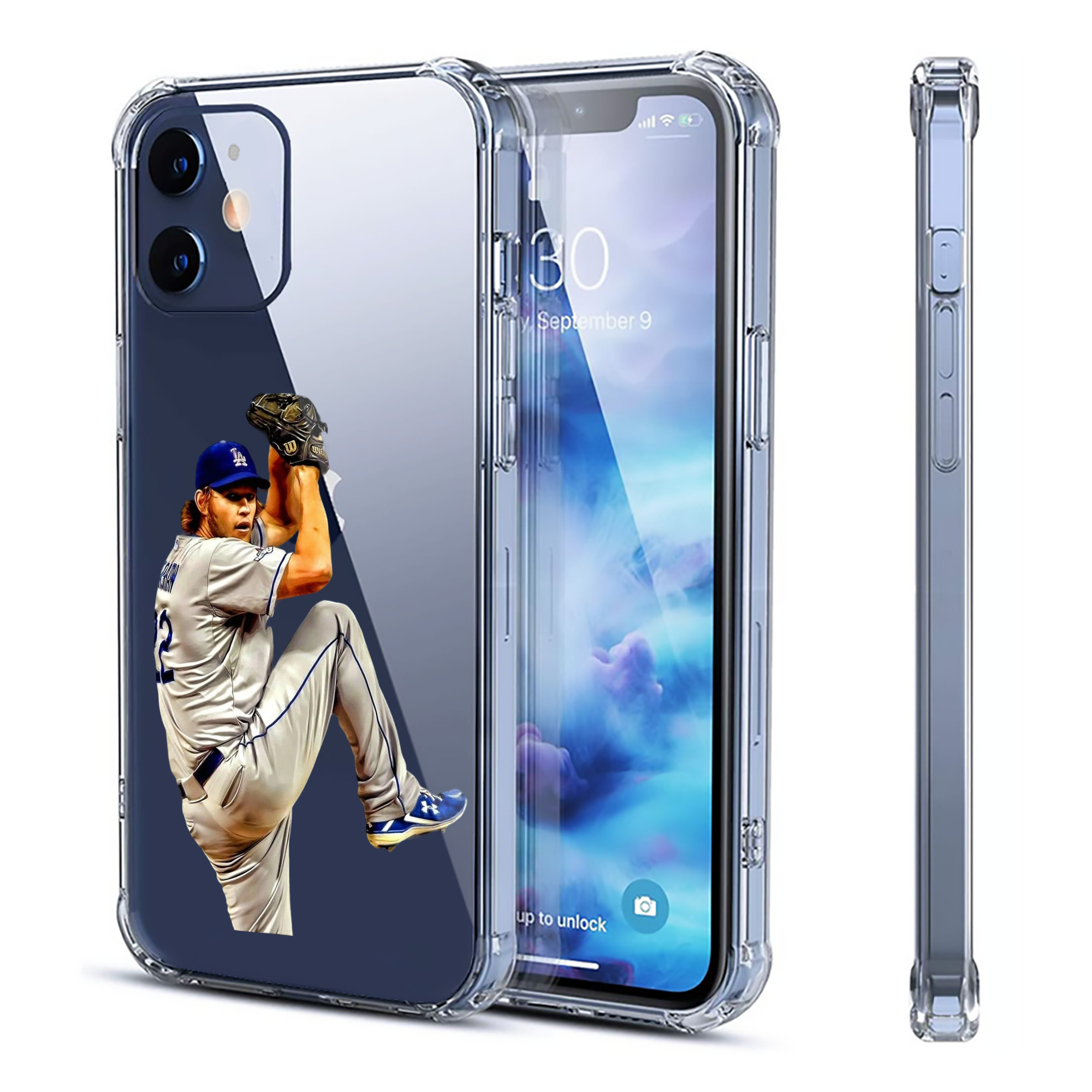 Clayton Kershaw 11 Clear IPhone 12 Case – Soft TPU With UV Print – Enhanced Drop Protection, Precise Fit, Anti-Fingerprint, Customizable Design, Scratch-Resistant, Yellow-Resistant